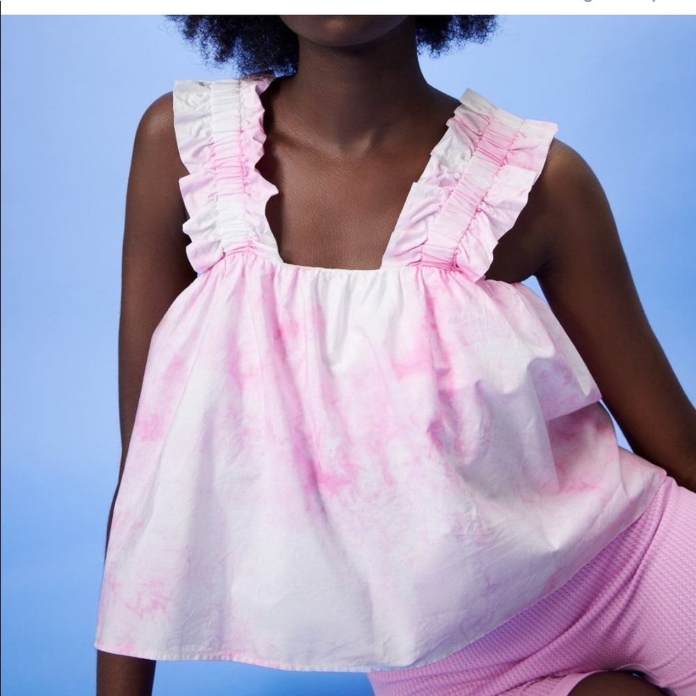 NWT Zara Cotton Candy Peplum Top